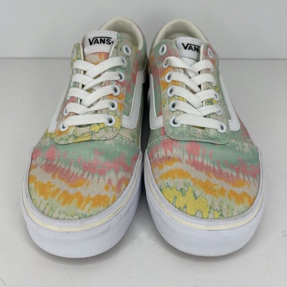 VANS Tie-Dye OLD SKOOL Lace-Up Sneakers Womens Size 6.5 Pastels Pink Green - Picture 3 of 9